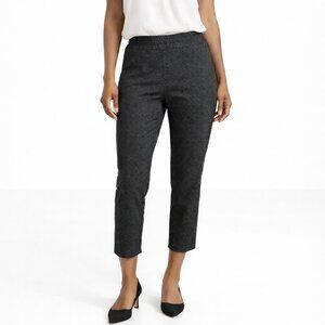 Max Studio Cropped Pull On Trouser Black Charcoal Tile Print Size S NWT